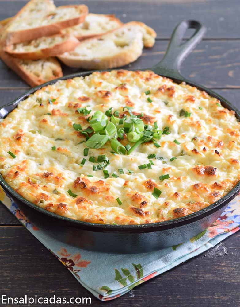 Receta de Dip de Cebolla con Queso Fundido