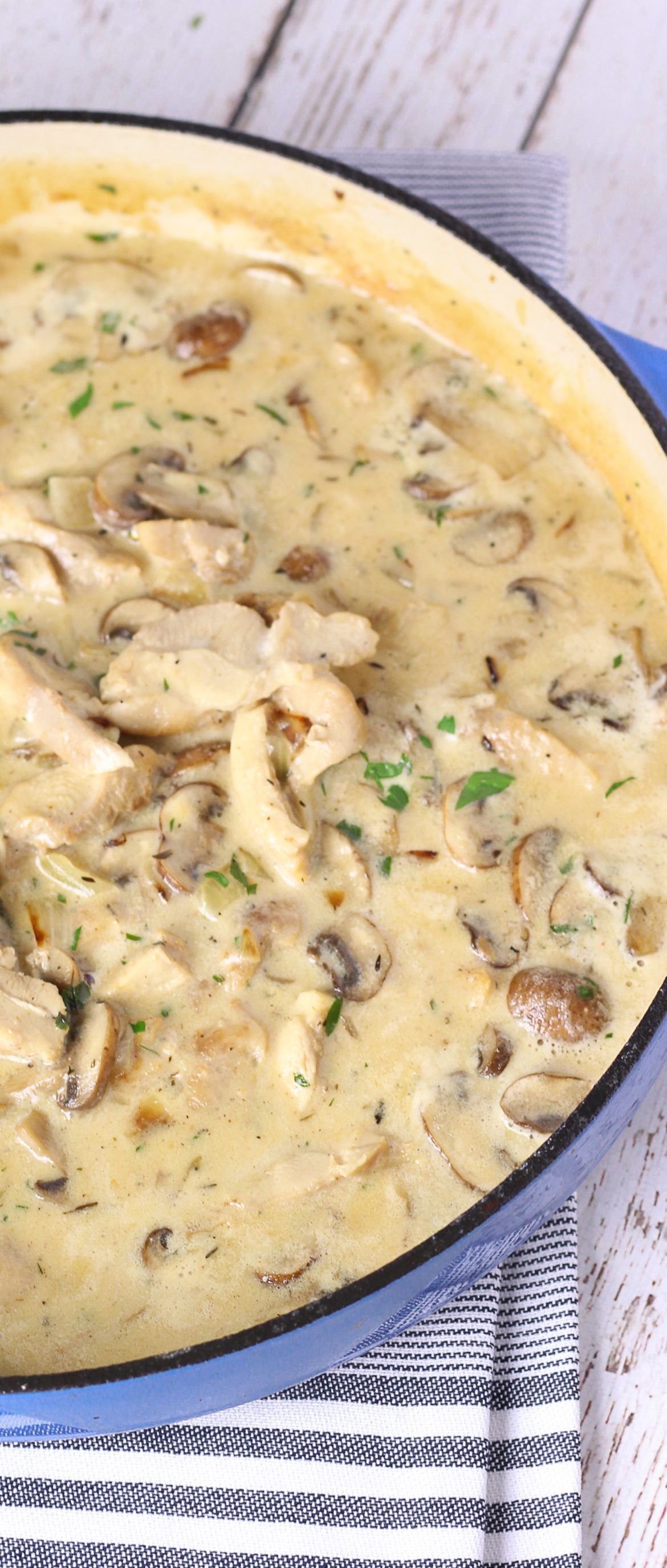 Deliciosa receta de Pollo cocinado al estilo del fricasé francés.