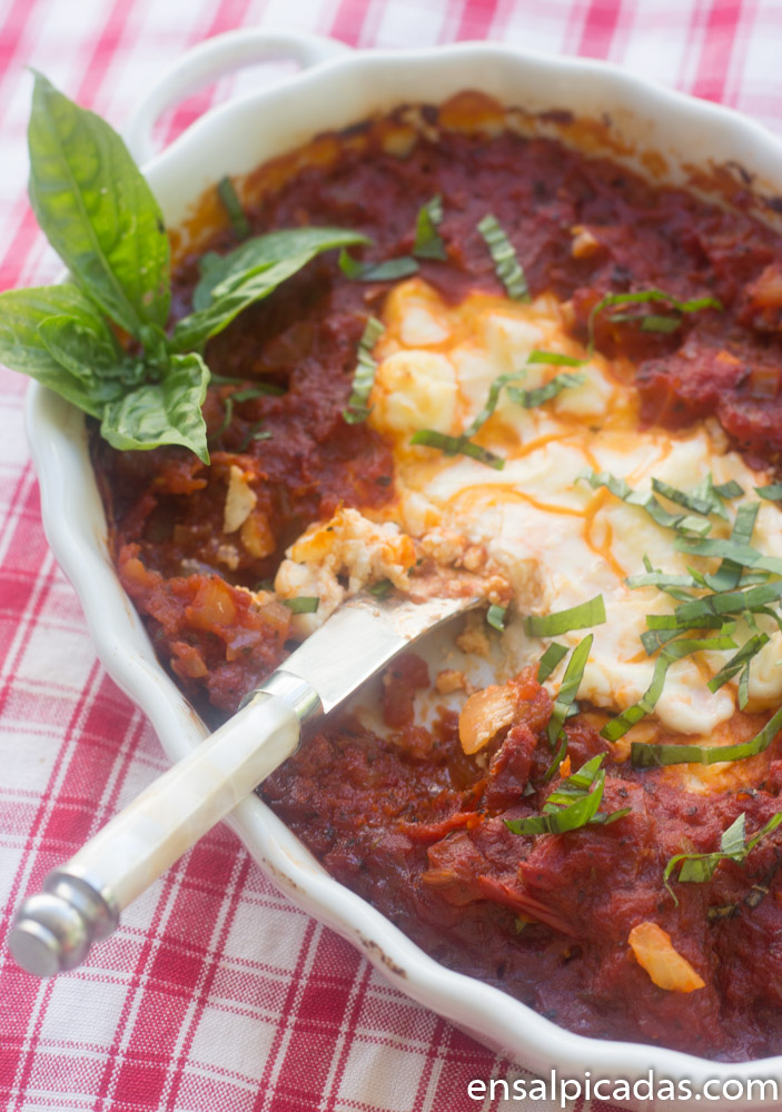 Receta de Dip de Queso de Cabra al horno con salsa marinara