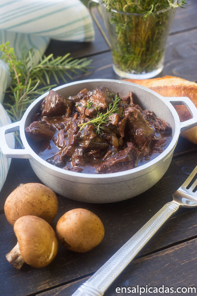 Receta de Beef Burgundy (beef bourguignon)