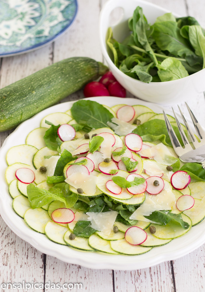 Receta de Carpaccio de Zucchini (calabacín verde)
