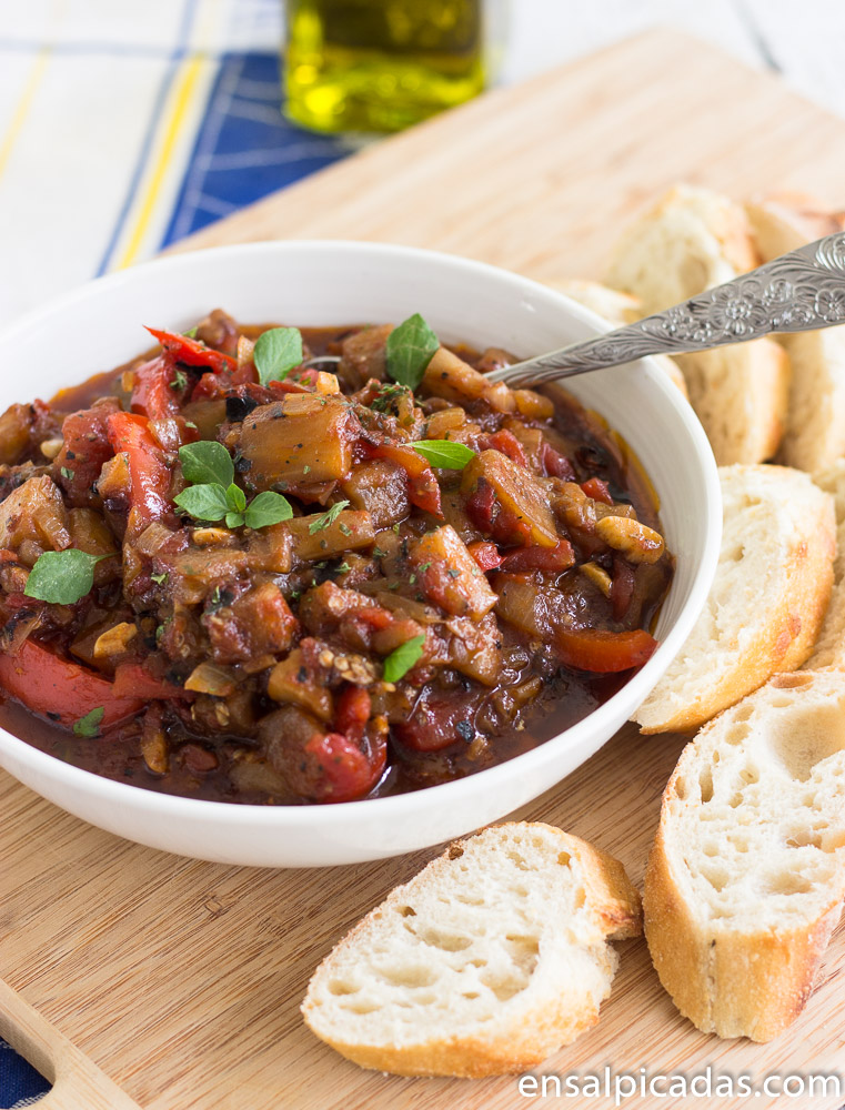 Receta de Caponata un Antipasto Italiano de Berenjena