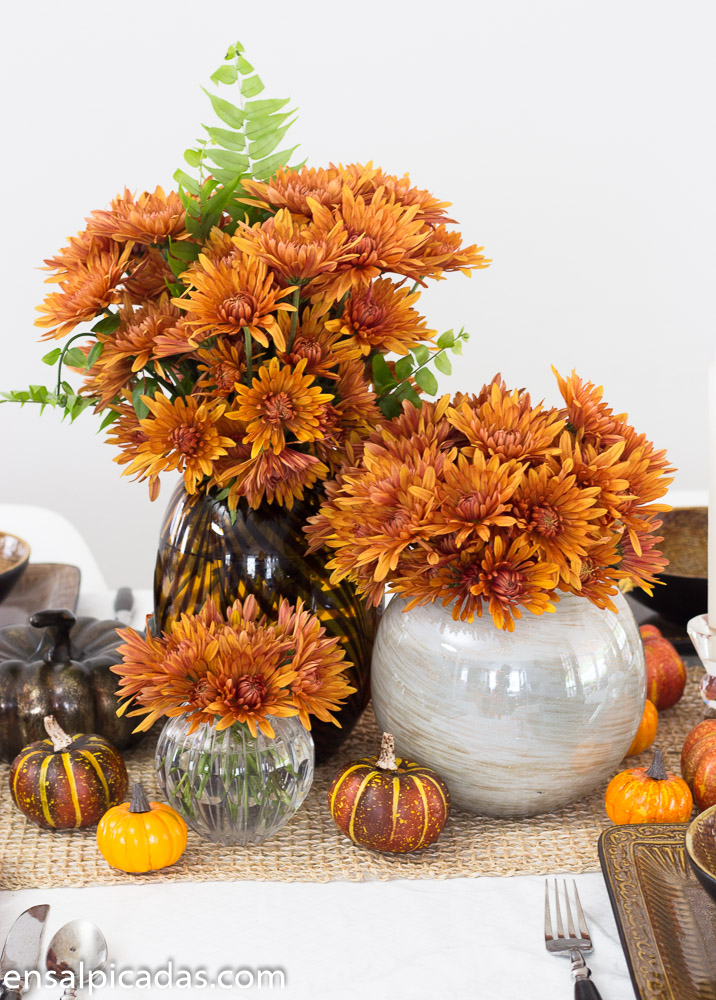 Decoración de la mesa motivo de otoño 2018.