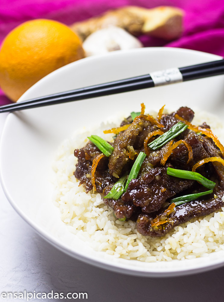 Receta de Carne a la Naranja o Crispy Orange Beef