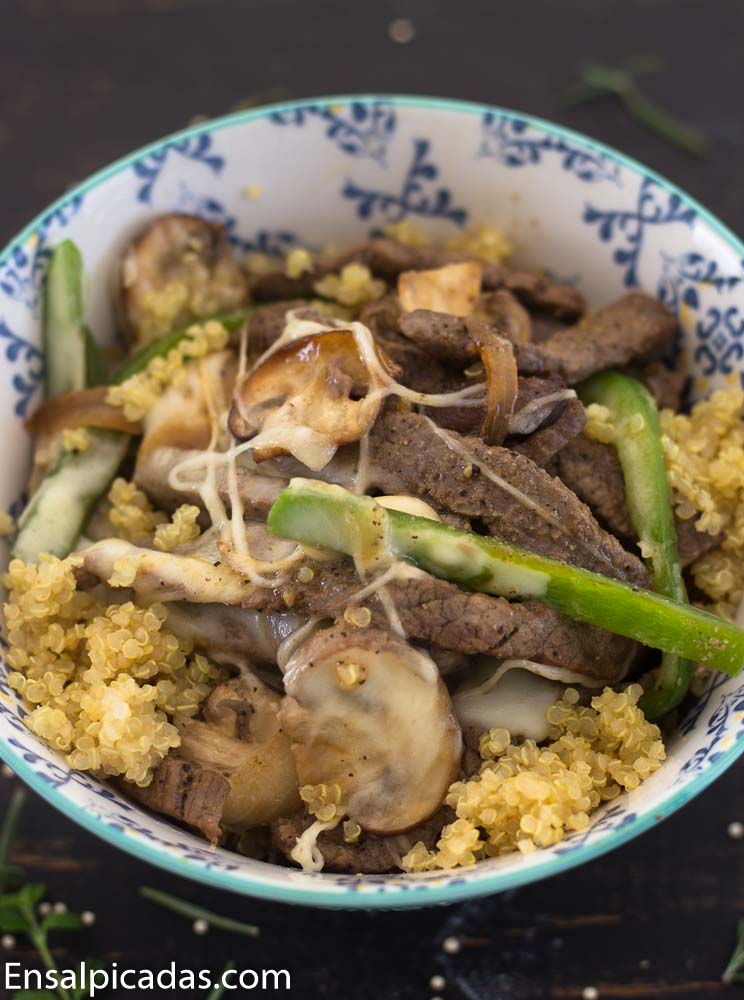 Receta de Philly CheeseSteak con Quinoa