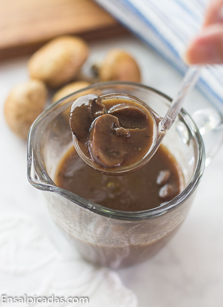 Receta de salsa de vino tinto y setas