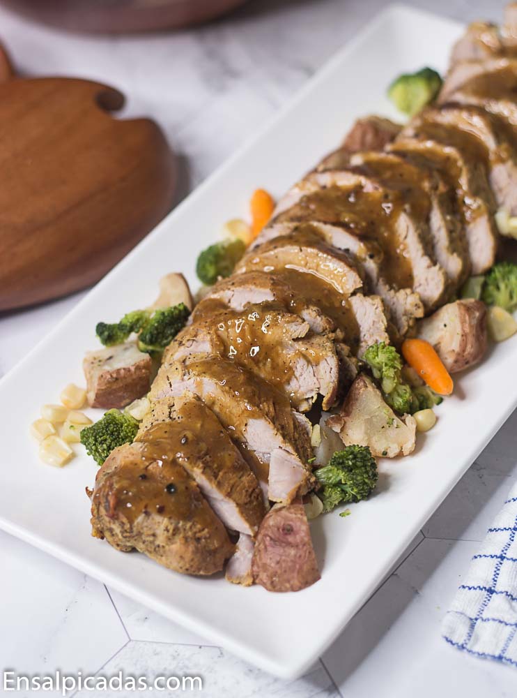 REceta de Filete de Cerdo al horno con salsa.