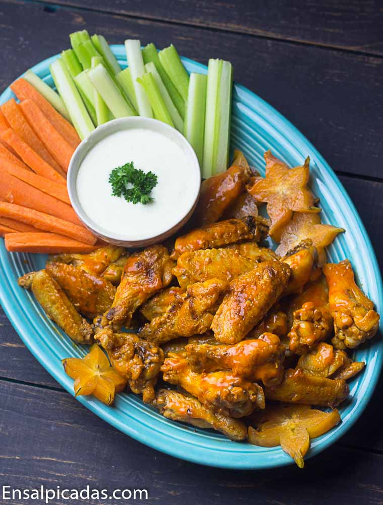 Receta de alitas a la parrilla con salsa de Buffalo Wings