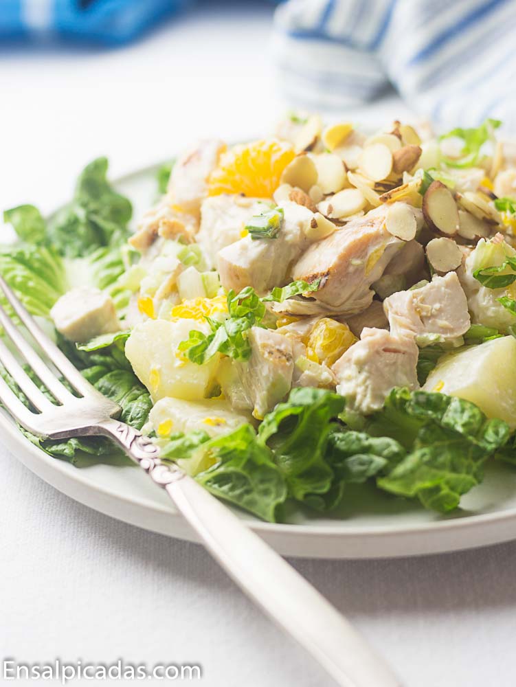 Receta de Ensalada de Pollo Tropical con frutas