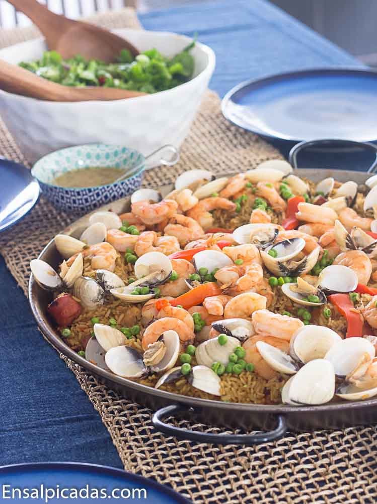 Como hacer paella con mariscos