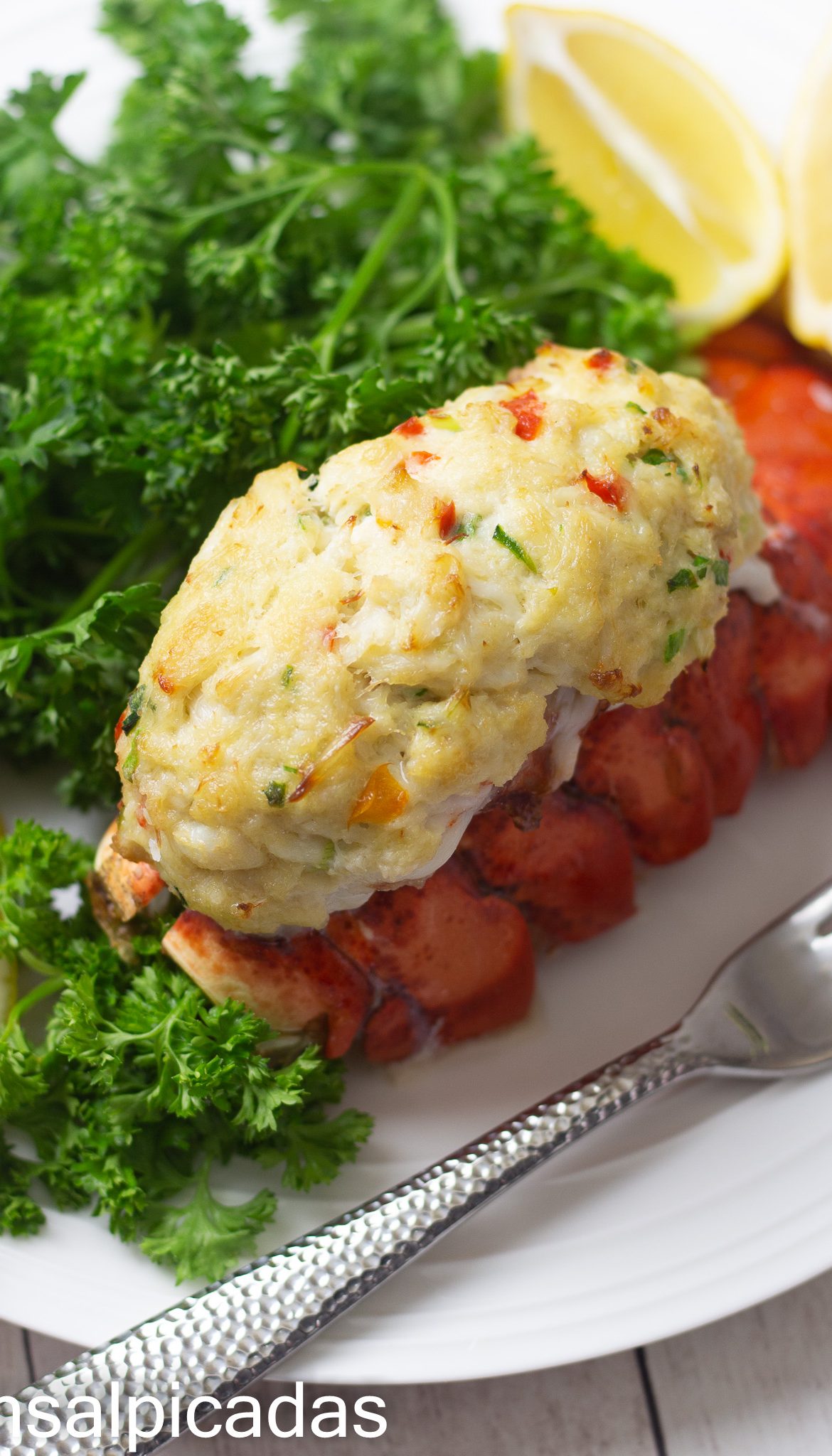 Receta de Langosta rellena de cangrejo (crab cake)