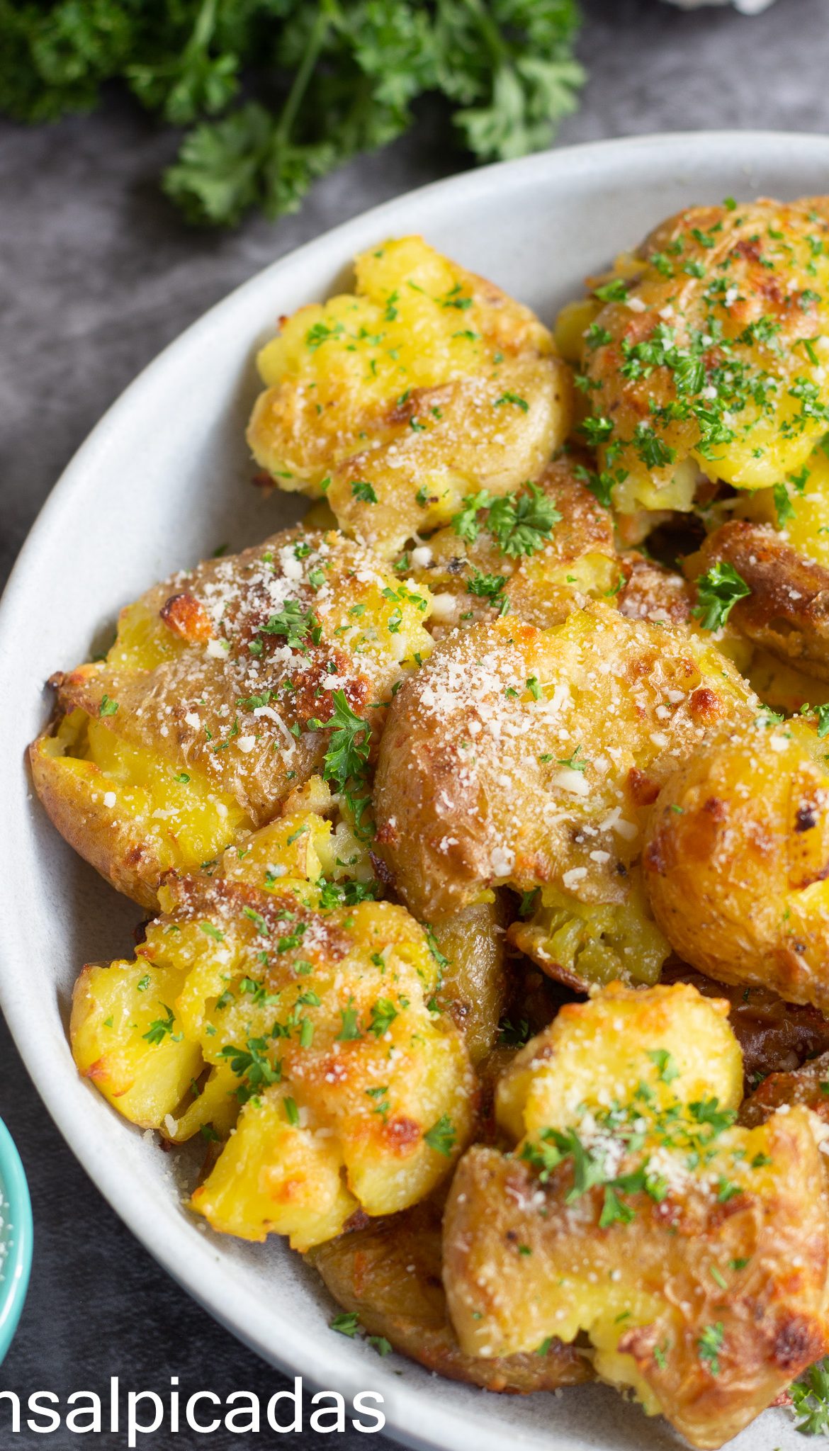 Receta facil de papas al horno aplastadas